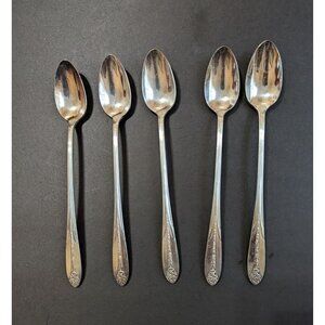 National Silver Co Princess Royal Iced tea spoons silver-plate 1930  7 inch  set